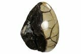 Septarian Dragon Egg Geode - Black Crystals #122526-2
